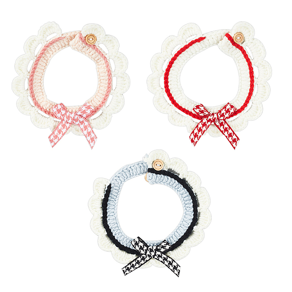 PandaHall 3Pcs 3 Colors Wool Woven Cat Collars, Bowknot Choker, Pet's Necklace, with Plastic Botton, Mixed Color, 300x36x8.5mm, 1pc/color..., Multicolor
PandaHall 3Pcs 3 Colors Wool Woven Cat Collars, Bowknot Choker, Pet's Necklace, with Plastic Botton, Mixed Color, 300x36x8.5mm, 1pc/color..., Multicolor