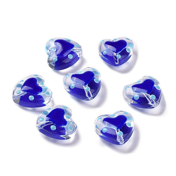 PandaHall Glass Heart Beads, with Enamel, Bead in Bead, Marine Blue, 12x11.5~12.5x6.5~7mm, Hole: 0.8~1mm Glass Heart
PandaHall Glass Heart Beads, with Enamel, Bead in Bead, Marine Blue, 12x11.5~12.5x6.5~7mm, Hole: 0.8~1mm Glass Heart