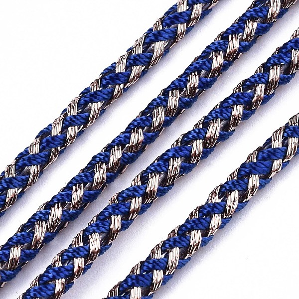 PandaHall Two-Color Polyester Braided Cords, with KC Gold Metallic Thread, for Bracelet Necklace Jewelry Making, Blue, 3.5mm, about 54.68...
PandaHall Two-Color Polyester Braided Cords, with KC Gold Metallic Thread, for Bracelet Necklace Jewelry Making, Blue, 3.5mm, about 54.68...