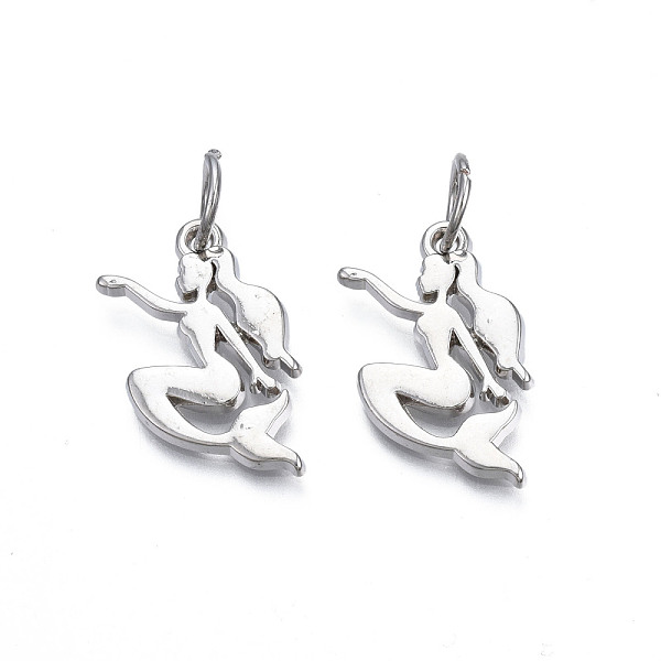 PandaHall Rack Plating Alloy Pendants, Cadmium Free & Lead Free, with Jump Rings, Mermaid, Platinum, 23x16.5x1.5mm, Jump Ring: 8x1mm, 6mm...
PandaHall Rack Plating Alloy Pendants, Cadmium Free & Lead Free, with Jump Rings, Mermaid, Platinum, 23x16.5x1.5mm, Jump Ring: 8x1mm, 6mm...