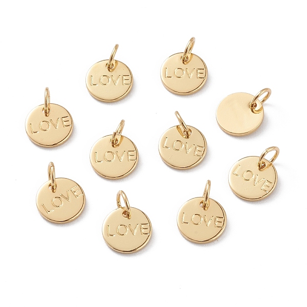 PandaHall Brass Charms, Long-Lasting Plated, with Jump Rings, Flat Round with Word Love, for Valentine's Day, Real 18K Gold Plated, 8.5x1mm...
PandaHall Brass Charms, Long-Lasting Plated, with Jump Rings, Flat Round with Word Love, for Valentine's Day, Real 18K Gold Plated, 8.5x1mm...
