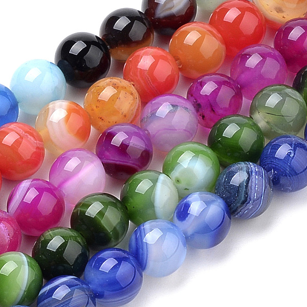 PandaHall Natural Striped Agate/Banded Agate Beads Strands, Dyed, Round, Mixed Color, 14mm, Hole: 1mm, about 27pcs/strand, 14.96 inch(38cm)..., Multicolor
PandaHall Natural Striped Agate/Banded Agate Beads Strands, Dyed, Round, Mixed Color, 14mm, Hole: 1mm, about 27pcs/strand, 14.96 inch(38cm)..., Multicolor