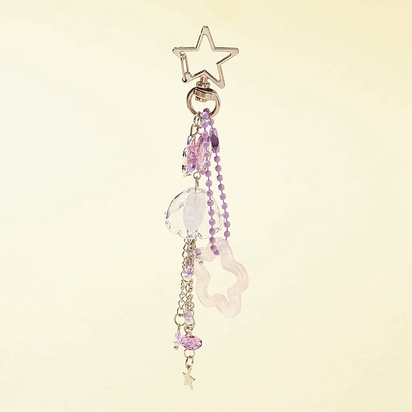 PandaHall Acrylic & Glass Pendant Keychains, with Alloy & Iron Findings, for Car Key Bag Decoration, Flower & Star & Fish, Plum, 13.7cm..., Purple
PandaHall Acrylic & Glass Pendant Keychains, with Alloy & Iron Findings, for Car Key Bag Decoration, Flower & Star & Fish, Plum, 13.7cm..., Purple
