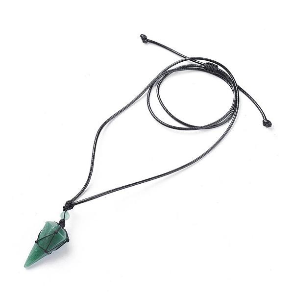 PandaHall Natural Green Aventurine Pendants Necklaces, with Waxed Cord and Nylon Cord, Cone, 31.18 inch~33 inch(79.2~84cm), 1.5~2mm Green...
PandaHall Natural Green Aventurine Pendants Necklaces, with Waxed Cord and Nylon Cord, Cone, 31.18 inch~33 inch(79.2~84cm), 1.5~2mm Green...