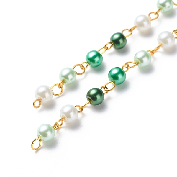 PandaHall Handmade Glass Pearl Beaded Chains, with Brass Eye Pins, Unwelded, Green, 13x6mm, about 3.28 Feet(1m)/Strand Brass+Glass Green
PandaHall Handmade Glass Pearl Beaded Chains, with Brass Eye Pins, Unwelded, Green, 13x6mm, about 3.28 Feet(1m)/Strand Brass+Glass Green