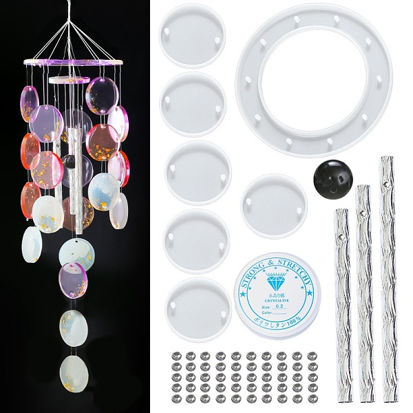 PandaHall DIY Flat Round Wind Chime Making Kits, Including Silicone Molds, Aluminum Tube, Acrylic Beads and Crystal Thread, White, 64pcs/set...
PandaHall DIY Flat Round Wind Chime Making Kits, Including Silicone Molds, Aluminum Tube, Acrylic Beads and Crystal Thread, White, 64pcs/set...