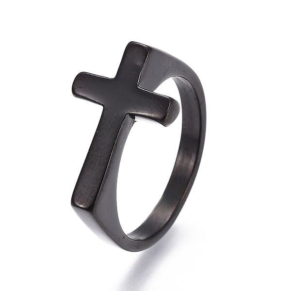 PandaHall 304 Stainless Steel Finger Rings, Cross, Gunmetal, Size 8, 18mm 304 Stainless Steel
PandaHall 304 Stainless Steel Finger Rings, Cross, Gunmetal, Size 8, 18mm 304 Stainless Steel