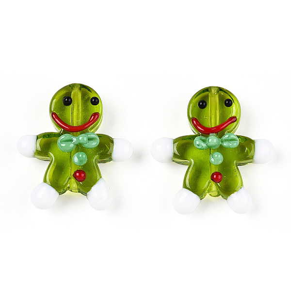 PandaHall Gingerbread Man Handmade Lampwork Beads, Olive Drab, 27.5~28.5x23.5~24.5x7.5~8mm, Hole: 1.2mm Lampwork Human
PandaHall Gingerbread Man Handmade Lampwork Beads, Olive Drab, 27.5~28.5x23.5~24.5x7.5~8mm, Hole: 1.2mm Lampwork Human