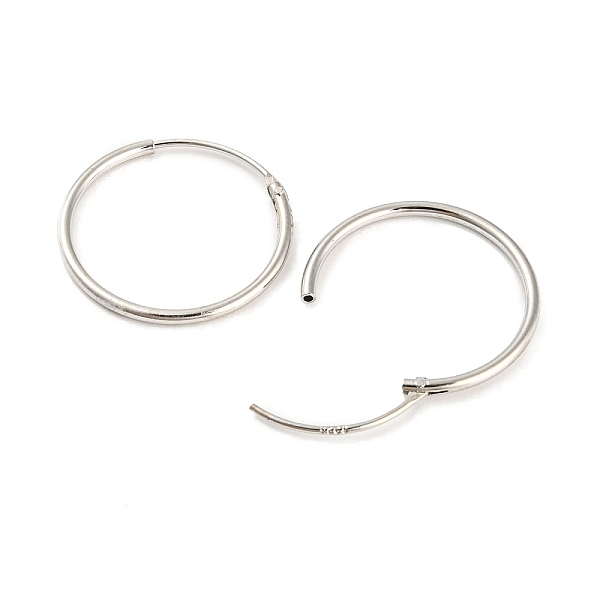 PandaHall Rhodium Plated 925 Sterling Silver Huggie Hoop Earring Findings, with S925 Stamp, Real Platinum Plated, 18x1.2mm Sterling Silver
PandaHall Rhodium Plated 925 Sterling Silver Huggie Hoop Earring Findings, with S925 Stamp, Real Platinum Plated, 18x1.2mm Sterling Silver