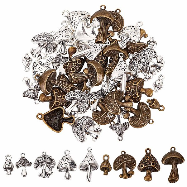 PandaHall SUNNYCLUE 1 Box 60Pcs 10 Styles Silver Mushroom Charms Mushroom Charm Bulk Tibetan Style Food Mushrooms Spring Plant Charms for...
PandaHall SUNNYCLUE 1 Box 60Pcs 10 Styles Silver Mushroom Charms Mushroom Charm Bulk Tibetan Style Food Mushrooms Spring Plant Charms for...