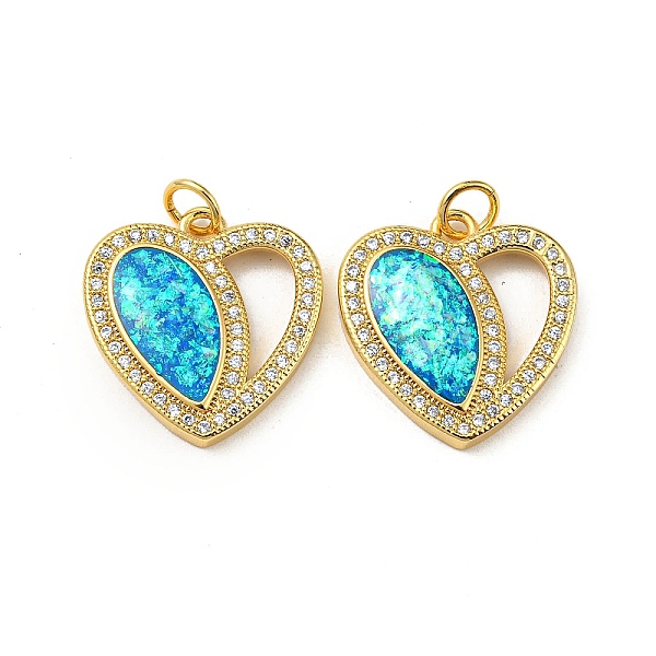 PandaHall Valentine's Day Brass Micro Pave Cubic Zirconia with Synthetic Opal Pendants, with Jump Ring, Flat Round, Real 18K Gold Plated... 
PandaHall Valentine's Day Brass Micro Pave Cubic Zirconia with Synthetic Opal Pendants, with Jump Ring, Flat Round, Real 18K Gold Plated...