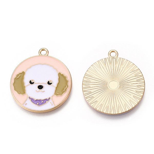 PandaHall Eco-Friendly Alloy Enamel Pendants, Cadmium Free & Lead Free & Nickel Free, Flat Round with Dog, Light Gold, Pink, 28x25x1.2mm...
PandaHall Eco-Friendly Alloy Enamel Pendants, Cadmium Free & Lead Free & Nickel Free, Flat Round with Dog, Light Gold, Pink, 28x25x1.2mm...