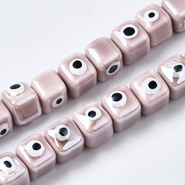 PandaHall Handmade Porcelain Ceramic Beads Strands, Bright Glazed Porcelain, Cube with Evil Eye, Rosy Brown, 9.5x8.5x8.5mm, Hole: 1.5mm...
PandaHall Handmade Porcelain Ceramic Beads Strands, Bright Glazed Porcelain, Cube with Evil Eye, Rosy Brown, 9.5x8.5x8.5mm, Hole: 1.5mm...