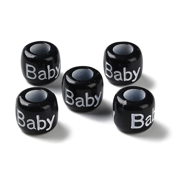 PandaHall Spray Printed Opaque Acrylic European Beads, Large Hole Beads, Rondelle with Word Baby, White, 12x10mm, Hole: 6mm, about...
PandaHall Spray Printed Opaque Acrylic European Beads, Large Hole Beads, Rondelle with Word Baby, White, 12x10mm, Hole: 6mm, about...