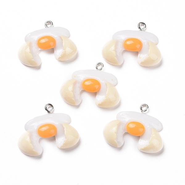 PandaHall Opaque Resin Pendants, with Platinum Tone Iron Loops, Broken Egg Shape, White, 21x27x7.5mm, Hole: 2mm Iron+Resin Egg White
PandaHall Opaque Resin Pendants, with Platinum Tone Iron Loops, Broken Egg Shape, White, 21x27x7.5mm, Hole: 2mm Iron+Resin Egg White