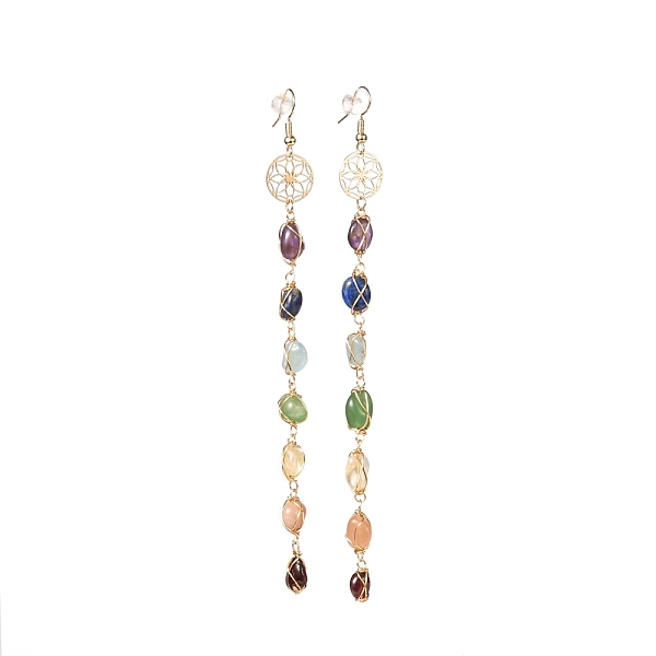 PandaHall Natural Gemstone Nuggets Beads Dangle Earrings, Lotus Brass Earring, Reiki Energy 7 Chakra Jewelry for Her, Golden, 135~160mm, Pin...
PandaHall Natural Gemstone Nuggets Beads Dangle Earrings, Lotus Brass Earring, Reiki Energy 7 Chakra Jewelry for Her, Golden, 135~160mm, Pin...