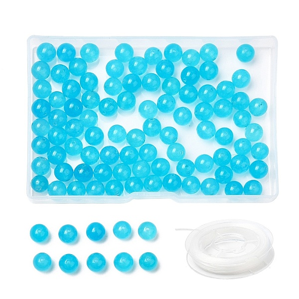 PandaHall 100Pcs Natural White Jade Beads, Round, Dyed, with Strong Stretchy Beading Elastic Thread, Flat Crystal Jewelry String for Jewelry..., Cyan
PandaHall 100Pcs Natural White Jade Beads, Round, Dyed, with Strong Stretchy Beading Elastic Thread, Flat Crystal Jewelry String for Jewelry..., Cyan