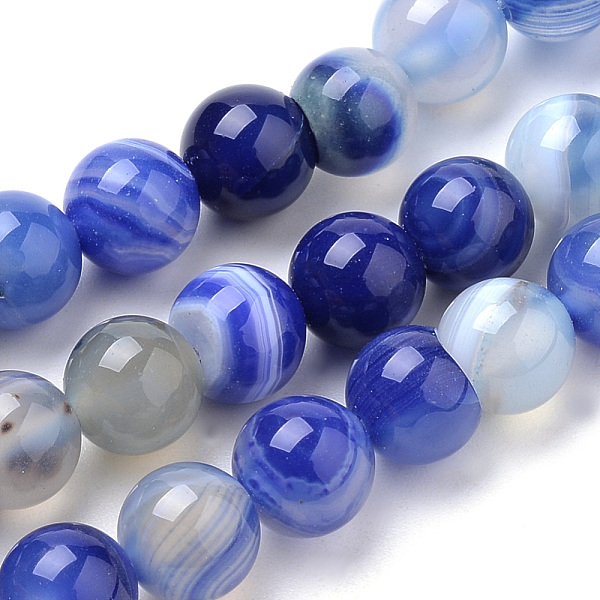 PandaHall Natural Striped Agate/Banded Agate Beads Strands, Dyed, Round, Royal Blue, 8mm, Hole: 1mm, about 47pcs/strand, 14.96 inch(38cm)...
PandaHall Natural Striped Agate/Banded Agate Beads Strands, Dyed, Round, Royal Blue, 8mm, Hole: 1mm, about 47pcs/strand, 14.96 inch(38cm)...