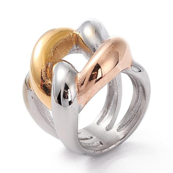 PandaHall 304 Stainless Steel Finger Rings, Knot, Multi-color, Size 6~9, Inner Diameter: 16.5~18.9mm 304 Stainless Steel
PandaHall 304 Stainless Steel Finger Rings, Knot, Multi-color, Size 6~9, Inner Diameter: 16.5~18.9mm 304 Stainless Steel
