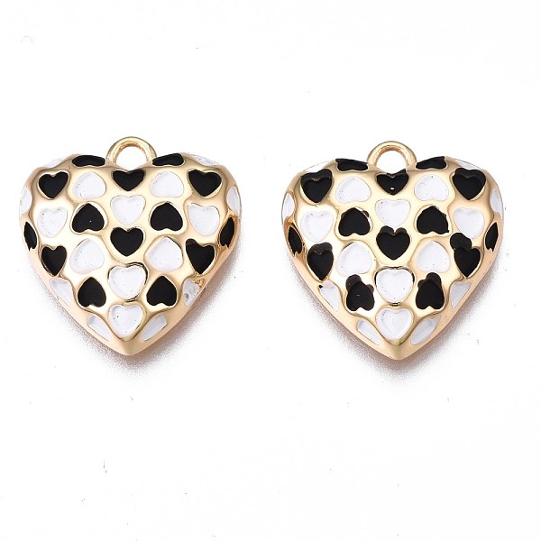 PandaHall Brass Enamel Pendants, Nickel Free, Golden, Heart, Black & White, 18x17x5mm, Hole: 2mm Brass+Enamel Heart Black
PandaHall Brass Enamel Pendants, Nickel Free, Golden, Heart, Black & White, 18x17x5mm, Hole: 2mm Brass+Enamel Heart Black