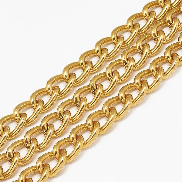 PandaHall Unwelded Aluminum Curb Chains, with Spool, Gold,14x10x2.7mm Aluminum Gold
PandaHall Unwelded Aluminum Curb Chains, with Spool, Gold,14x10x2.7mm Aluminum Gold