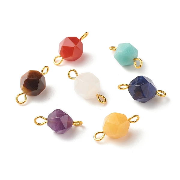 PandaHall Natural Gemstone Links Connectors, with Golden Tone Brass Loops, Faceted Round, 15x8x8mm, Hole: 2mm Mixed Stone Round Multicolor
PandaHall Natural Gemstone Links Connectors, with Golden Tone Brass Loops, Faceted Round, 15x8x8mm, Hole: 2mm Mixed Stone Round Multicolor