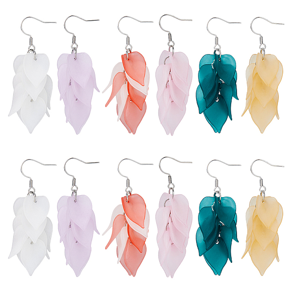 PandaHall FIBLOOM 6 Pairs 6 Colors Acrylic Leaf Dangle Earrings, Long Cluster Earrings, Mixed Color, 62x22mm, 1 Pair/color Acrylic..., Multicolor
PandaHall FIBLOOM 6 Pairs 6 Colors Acrylic Leaf Dangle Earrings, Long Cluster Earrings, Mixed Color, 62x22mm, 1 Pair/color Acrylic..., Multicolor
