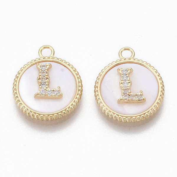 PandaHall Brass Micro Pave Cubic Zirconia Pendants, with Shell, Flat Round with Letter, Nickel Free, Clear, Creamy White, Real 18K Gold...
PandaHall Brass Micro Pave Cubic Zirconia Pendants, with Shell, Flat Round with Letter, Nickel Free, Clear, Creamy White, Real 18K Gold...
