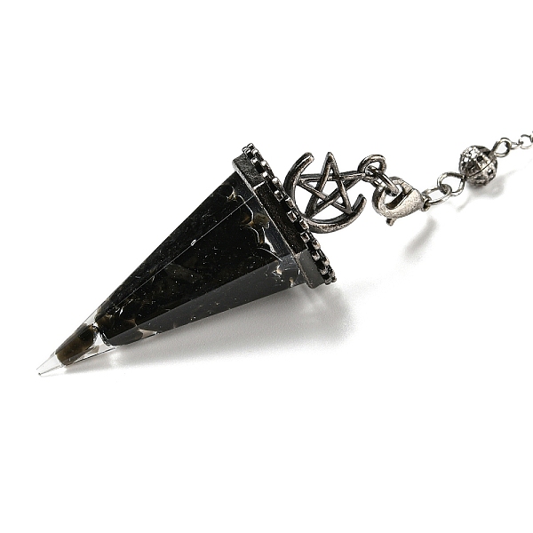PandaHall Natural Obsidian Chip & Resin Dowsing Pendulum Big Pendants, with Rack Plating Antique Silver Tone Brass Findings, Lead Free &...
PandaHall Natural Obsidian Chip & Resin Dowsing Pendulum Big Pendants, with Rack Plating Antique Silver Tone Brass Findings, Lead Free &...
