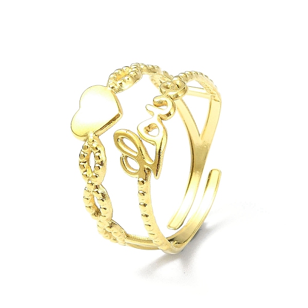 PandaHall Ion Plating(IP) 304 Stainless Steel Open Cuff Ring, Love Heart, Real 18K Gold Plated, Inner Diameter: 18mm 304 Stainless Steel...
PandaHall Ion Plating(IP) 304 Stainless Steel Open Cuff Ring, Love Heart, Real 18K Gold Plated, Inner Diameter: 18mm 304 Stainless Steel...
