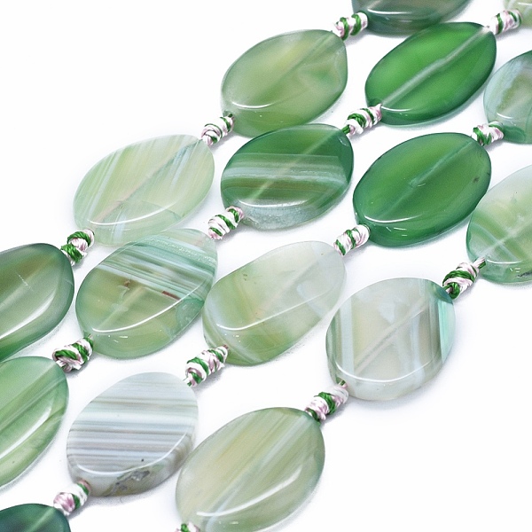 PandaHall Natural Banded Agate/Striped Agate Beads Strands, Dyed & Heated, Oval, Medium Sea Green, 28~31x20~21x5~6mm, Hole: 2~2.5mm, about...
PandaHall Natural Banded Agate/Striped Agate Beads Strands, Dyed & Heated, Oval, Medium Sea Green, 28~31x20~21x5~6mm, Hole: 2~2.5mm, about...