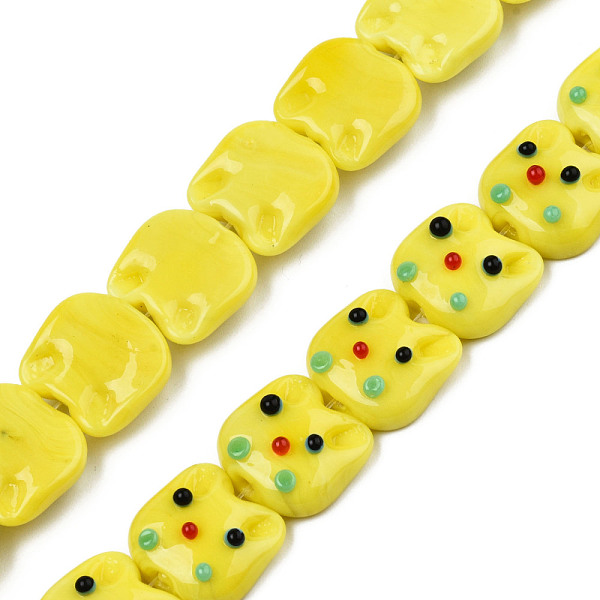 PandaHall Handmade Lampwork Beads, Cat's Head, Yellow, 15~16x16~16.5x7mm, Hole: 1.2mm, about 25pcs/strand, 14.37 inch(36.5cm) Lampwork Cat...
PandaHall Handmade Lampwork Beads, Cat's Head, Yellow, 15~16x16~16.5x7mm, Hole: 1.2mm, about 25pcs/strand, 14.37 inch(36.5cm) Lampwork Cat...