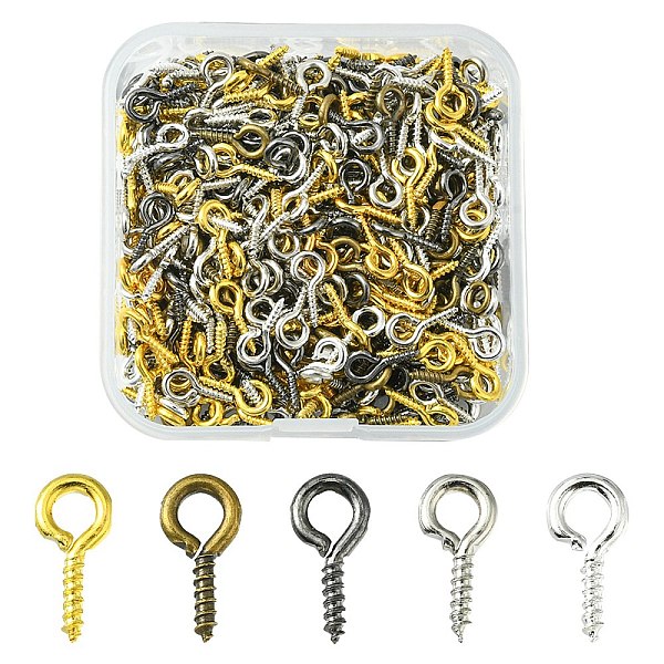 PandaHall 500Pcs Iron Screw Eye Pin Peg Bails, For Half Drilled Beads, Mixed Color, 10x5x1.2mm, Hole: 2.8mm Iron
PandaHall 500Pcs Iron Screw Eye Pin Peg Bails, For Half Drilled Beads, Mixed Color, 10x5x1.2mm, Hole: 2.8mm Iron