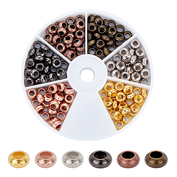 PandaHall Brass Beads, Rondelle, Mixed Color, 6x3mm, Hole: 3mm, 6 colors, 30pcs/color, 180pcs/box Brass Rondelle
PandaHall Brass Beads, Rondelle, Mixed Color, 6x3mm, Hole: 3mm, 6 colors, 30pcs/color, 180pcs/box Brass Rondelle