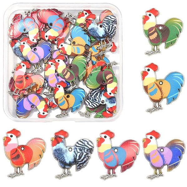 PandaHall 30Pcs 6 Colors Alloy Enamel Pandants, Lead Free & Cadmium Free, Platinum, Rooster Charm, Mixed Color, 23x19.5x2mm, Hole: 1.6mm..., Multicolor
PandaHall 30Pcs 6 Colors Alloy Enamel Pandants, Lead Free & Cadmium Free, Platinum, Rooster Charm, Mixed Color, 23x19.5x2mm, Hole: 1.6mm..., Multicolor