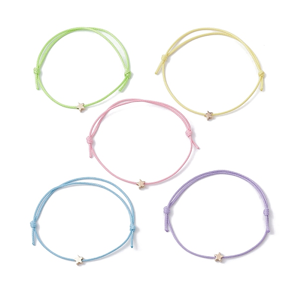 PandaHall Light Gold Brass Braided Bead Bracelet, Waxed Polyester Cord Adjustable Bracelet, Mixed Color, Star, Inner Diameter: 3-1/2 inch...
PandaHall Light Gold Brass Braided Bead Bracelet, Waxed Polyester Cord Adjustable Bracelet, Mixed Color, Star, Inner Diameter: 3-1/2 inch...
