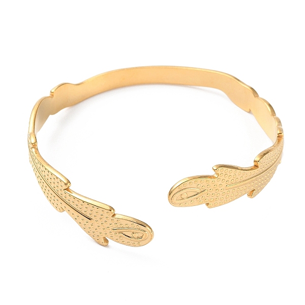 PandaHall 304 Stainless Steel Feather Shape Cuff Bangles, Golden, Inner Diameter: 2-1/4 inch(5.65cm) 304 Stainless Steel
PandaHall 304 Stainless Steel Feather Shape Cuff Bangles, Golden, Inner Diameter: 2-1/4 inch(5.65cm) 304 Stainless Steel