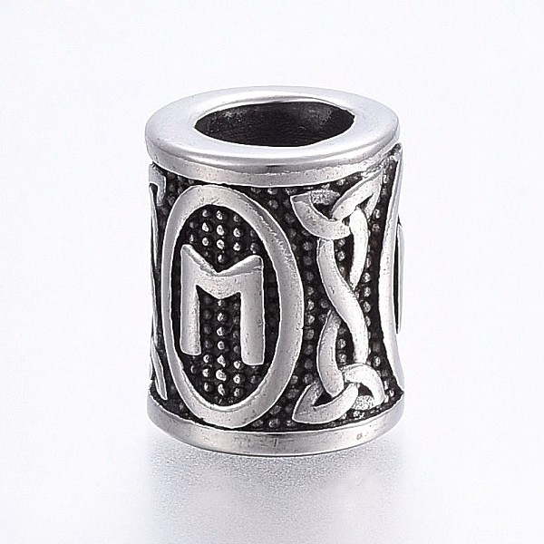 PandaHall 304 Stainless Steel Beads, Viking Runes Beads for Hair Beards, Dreadlocks Hair Braiding, Column with Rune/Futhark/Futhorc, Antique...
PandaHall 304 Stainless Steel Beads, Viking Runes Beads for Hair Beards, Dreadlocks Hair Braiding, Column with Rune/Futhark/Futhorc, Antique...