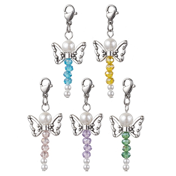 PandaHall Glass & Round Shell Pearl Bead Angel Pendant Decorations, Tibetan Style Butterfly Alloy Beads and 304 Stainless Steel Findings..., Multicolor
PandaHall Glass & Round Shell Pearl Bead Angel Pendant Decorations, Tibetan Style Butterfly Alloy Beads and 304 Stainless Steel Findings..., Multicolor