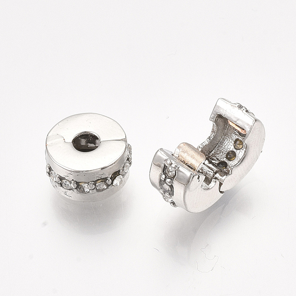 PandaHall Alloy European Clasps, Large Hole Beads, with Rhinestone, Flat Round, Platinum, Crystal, 10.5x6mm, Hole: 3mm Alloy+Rhinestone Flat..., Clear
PandaHall Alloy European Clasps, Large Hole Beads, with Rhinestone, Flat Round, Platinum, Crystal, 10.5x6mm, Hole: 3mm Alloy+Rhinestone Flat..., Clear
