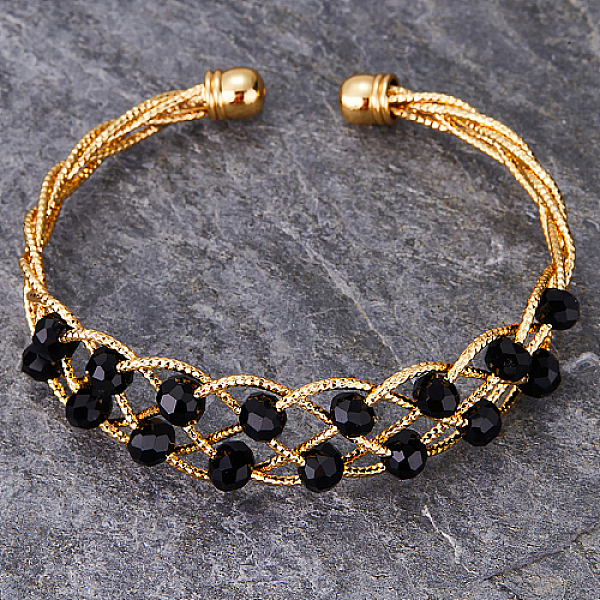 PandaHall Brass Wire Wrap Cuff Bangle with Round Beaded, Real 18K Gold Plated, Inner Diameter: 2-3/8 inch(6cm) Brass
PandaHall Brass Wire Wrap Cuff Bangle with Round Beaded, Real 18K Gold Plated, Inner Diameter: 2-3/8 inch(6cm) Brass