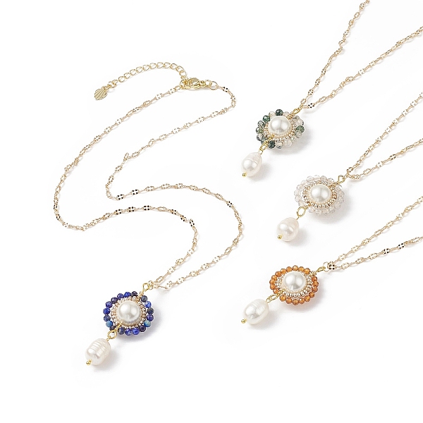 PandaHall 4Pcs 4 Style Natural Mixed Gemstone & Shell Pearl Flower Pendant Necklaces Set, Brass Wire Wrap Jewelry for Women, 17.32 inch..., Multicolor
PandaHall 4Pcs 4 Style Natural Mixed Gemstone & Shell Pearl Flower Pendant Necklaces Set, Brass Wire Wrap Jewelry for Women, 17.32 inch..., Multicolor