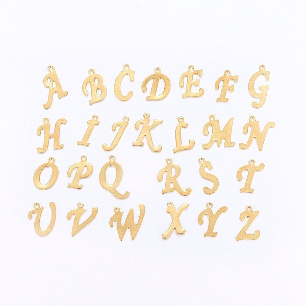 PandaHall 304 Stainless Steel Pendants, for DIY Jewelry Making, Letter A~Z, Golden, 13.5~18x4.5~15x1mm, Hole: 1mm 304 Stainless Steel Mixed...
PandaHall 304 Stainless Steel Pendants, for DIY Jewelry Making, Letter A~Z, Golden, 13.5~18x4.5~15x1mm, Hole: 1mm 304 Stainless Steel Mixed...