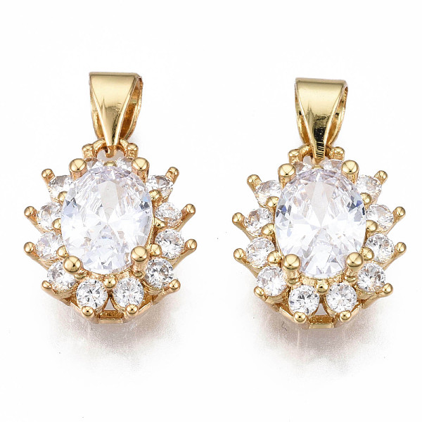 PandaHall Brass Micro Pave Cubic Zirconia Charms, with Brass Snap on Bails, Oval, Real 18K Gold Plated, Nickel Free, Clear, 14x11.5x7mm...
PandaHall Brass Micro Pave Cubic Zirconia Charms, with Brass Snap on Bails, Oval, Real 18K Gold Plated, Nickel Free, Clear, 14x11.5x7mm...