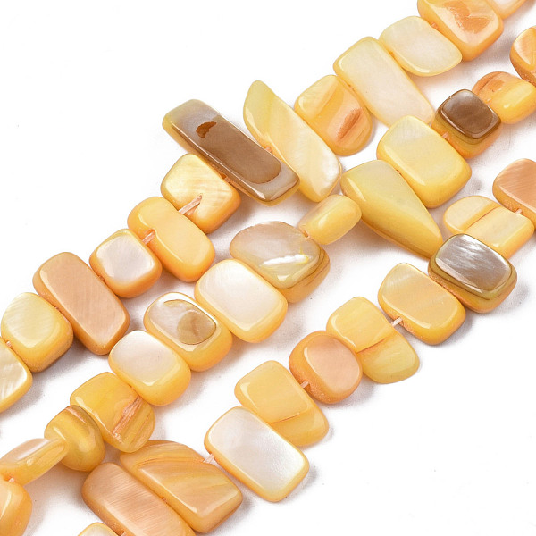 PandaHall Natural Trochid Shell/Trochus Shell Beads Strands, Dyed, Rectangle, Wheat, 6~11x6~36x1~7mm, Hole: 1mm, about 45~55pcs/strand..., Orange
PandaHall Natural Trochid Shell/Trochus Shell Beads Strands, Dyed, Rectangle, Wheat, 6~11x6~36x1~7mm, Hole: 1mm, about 45~55pcs/strand..., Orange