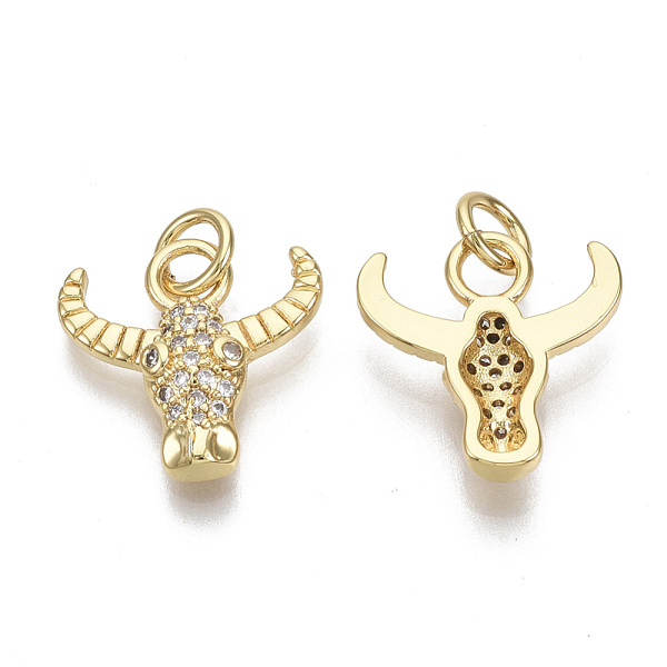 PandaHall Brass Micro Pave Cubic Zirconia Charms, with Jump Rings, Nickel Free, Ox-Head, Clear, Real 16K Gold Plated, 14x13.5x3mm, Hole: 3mm...
PandaHall Brass Micro Pave Cubic Zirconia Charms, with Jump Rings, Nickel Free, Ox-Head, Clear, Real 16K Gold Plated, 14x13.5x3mm, Hole: 3mm...