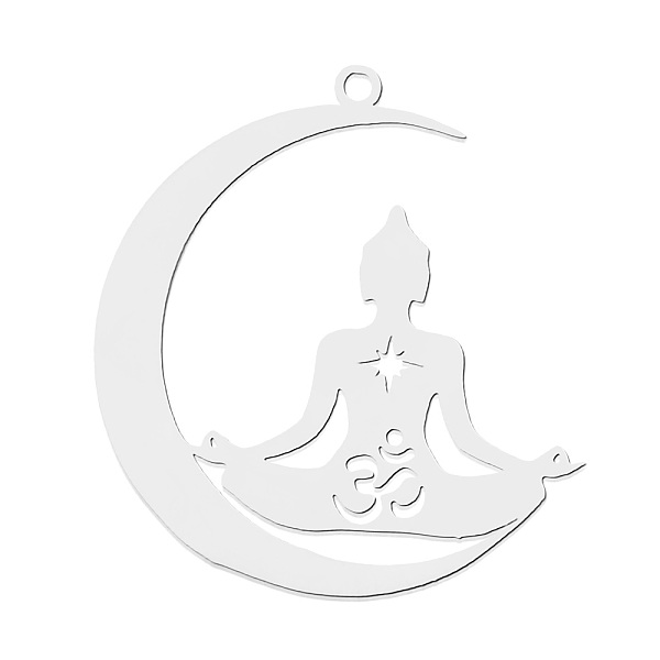 PandaHall 201 Stainless Steel Pendants, Laser Cut, Moon with Yoga, Stainless Steel Color, 32x29.5x1mm, Hole: 1.6mm 201 Stainless Steel Moon
PandaHall 201 Stainless Steel Pendants, Laser Cut, Moon with Yoga, Stainless Steel Color, 32x29.5x1mm, Hole: 1.6mm 201 Stainless Steel Moon