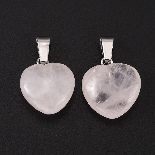 PandaHall Heart Natural Rose Quartz Pendants, with Platinum Tone Brass Findings, 17~19x15~16x5~8mm, Hole: 2x7mm Rose Quartz Heart
PandaHall Heart Natural Rose Quartz Pendants, with Platinum Tone Brass Findings, 17~19x15~16x5~8mm, Hole: 2x7mm Rose Quartz Heart