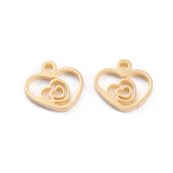 PandaHall Valentine's Day 304 Stainless Steel Charms, Laser Cut, Heart with Heart, Golden, 9x9.5x1mm, Hole: 1.2mm 304 Stainless Steel Heart
PandaHall Valentine's Day 304 Stainless Steel Charms, Laser Cut, Heart with Heart, Golden, 9x9.5x1mm, Hole: 1.2mm 304 Stainless Steel Heart