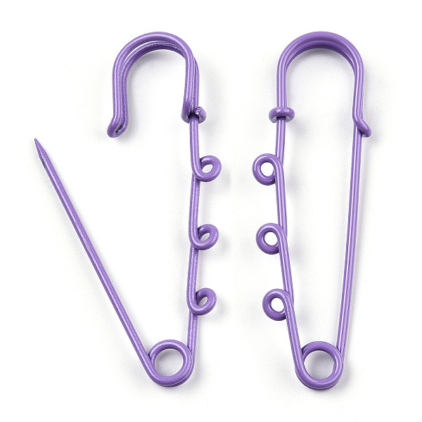 PandaHall Spray Painted Iron Brooch Findings, Kilt Pins with Triple Loops, Medium Purple, 59x18x6mm, Hole: 2mm Iron
PandaHall Spray Painted Iron Brooch Findings, Kilt Pins with Triple Loops, Medium Purple, 59x18x6mm, Hole: 2mm Iron